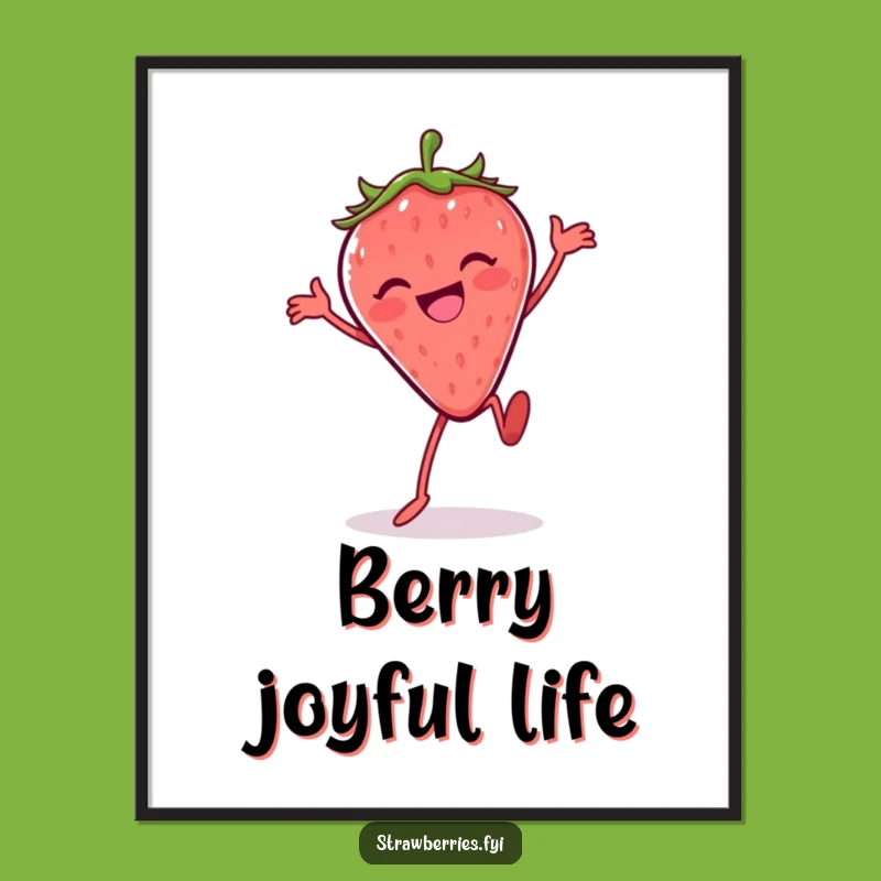 Funny Silly Dance Strawberry Digital Art: Vibrant Dance Decor