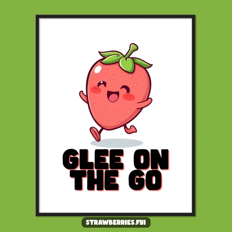 Funny Kawaii Strawberry Roll Digital Art: Instant Glee for Your Walls