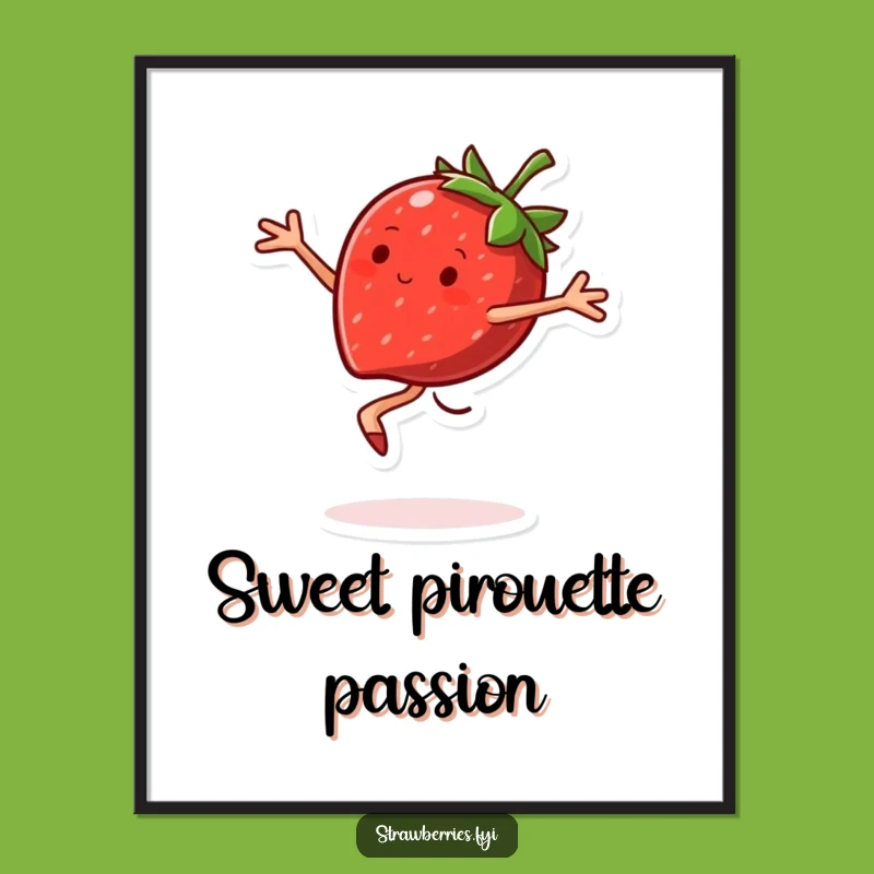 Funny Strawberry Pirouette Digital Art: Instant Sweetness for Your Walls!