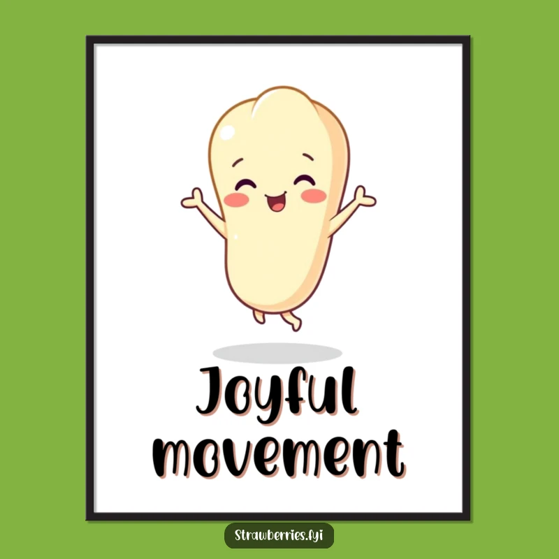 Funny Vanilla Bean Dance Digital Art - Cheerful Flavor Print for Instant Joy