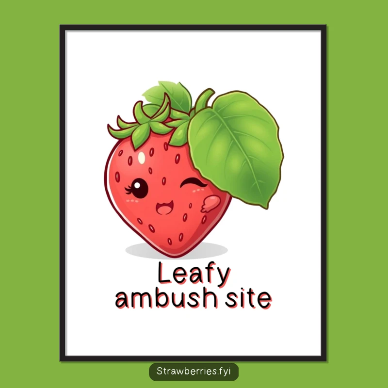 Funny Strawberry Hiding Digital Art: Bring Playful Mystery Home