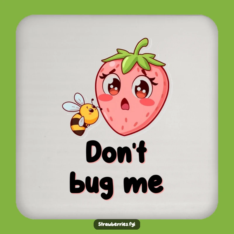 Funny Strawberry Bee Coaster - Hilarious Surprise Fruit Drink Protection