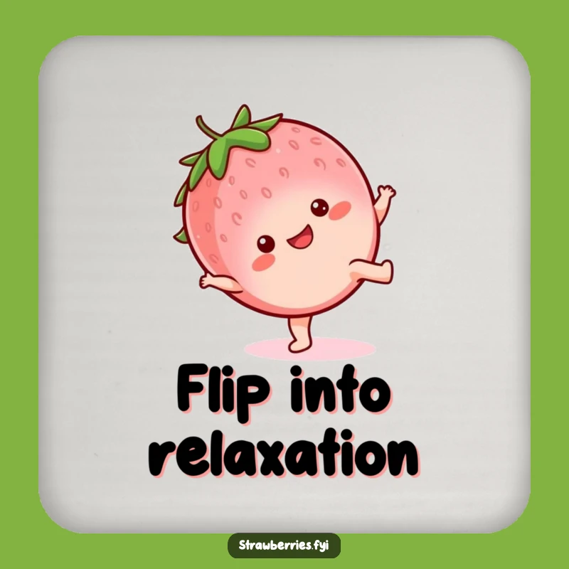 Funny Kawaii Strawberry Cartwheel Coaster: Happy Surface Protection, Perfect Funny Gift!