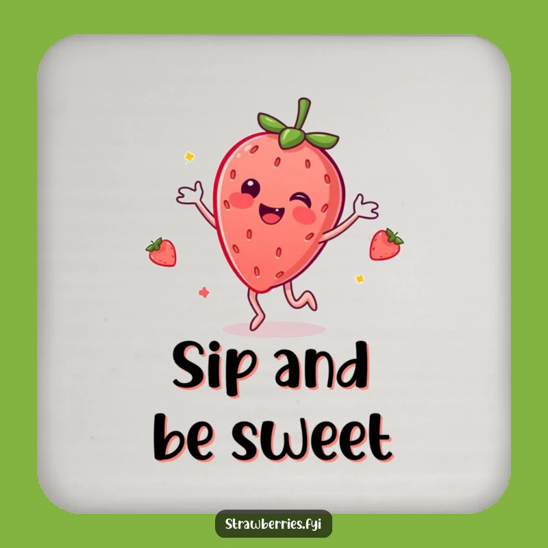 Funny Dancing Strawberry Coaster: Protect Surfaces with Fruity Fun
