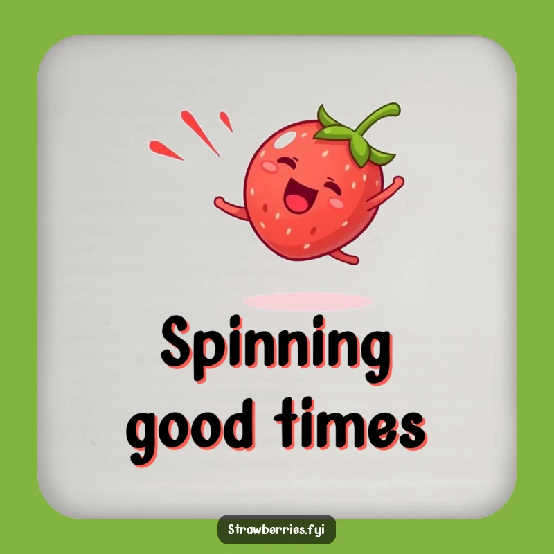 Funny Giddy Strawberry Coasters - Protect Surfaces with Cartwheel Fun!