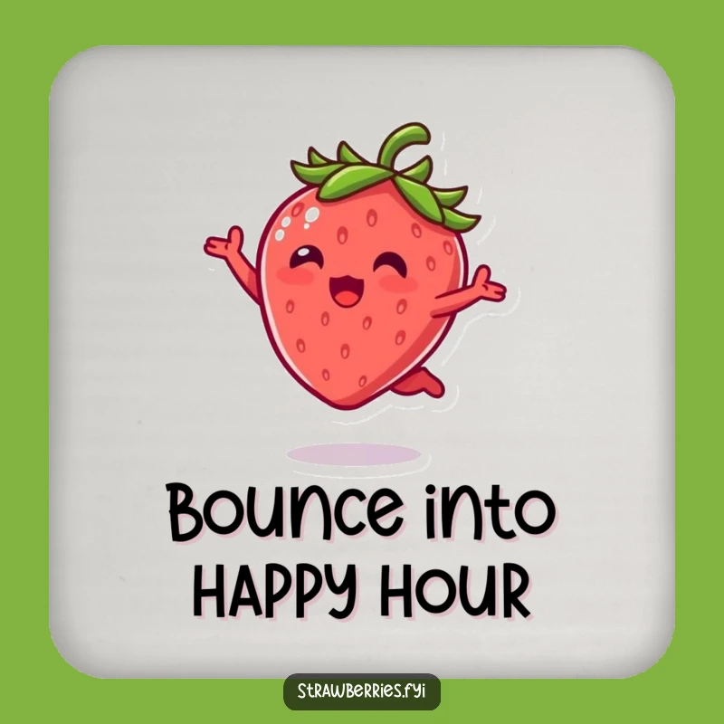 Funny Kawaii Strawberry Leap Coaster: Protect Surfaces, Perfect Funny Gift!
