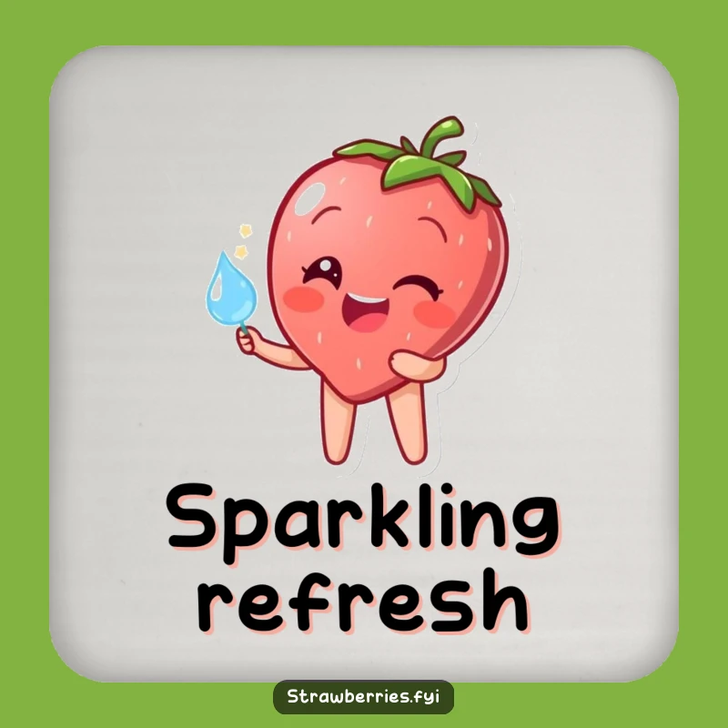 Funny Strawberry Dewdrop Coaster: Sparkle for Your Drinks!