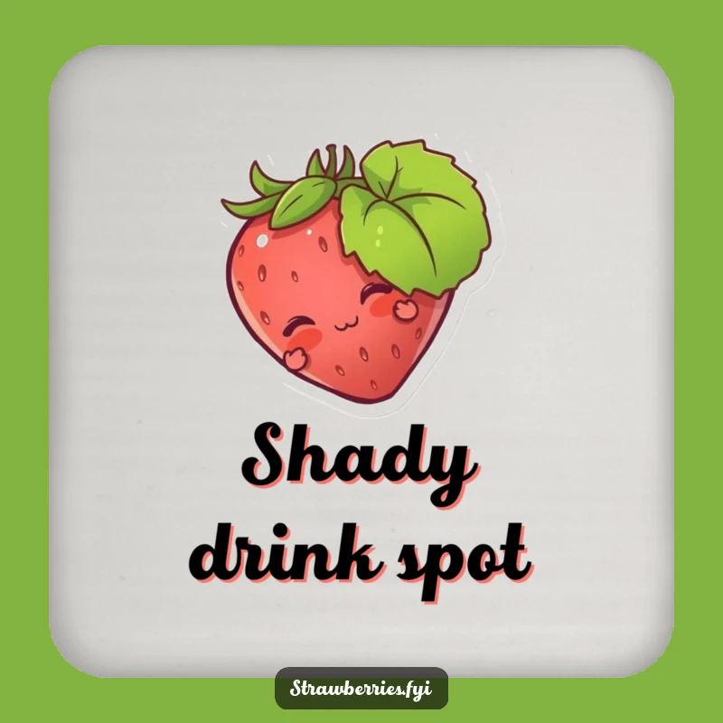 Funny Strawberry Leaf Coaster: Playful Protection for Your Drinks!