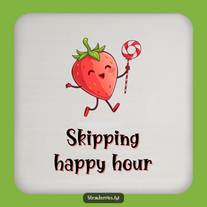 Funny Strawberry Skipping Rope Coaster Set - Protect Surfaces with Whimsy