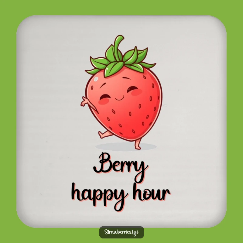 Funny Wobbly Strawberry Coaster: Protect Surfaces with Hilarious Yoga Art