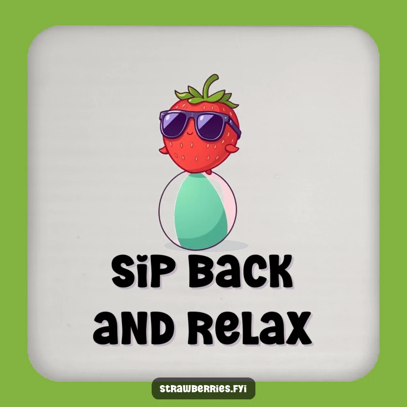 Funny Strawberry Beach Ball Coaster Set: Hilarious Protection for Summer Drinks