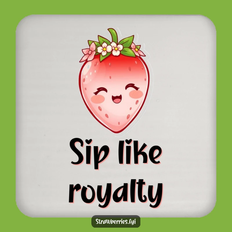 Funny Strawberry Crown Coaster: Royal Protection for Your Surfaces