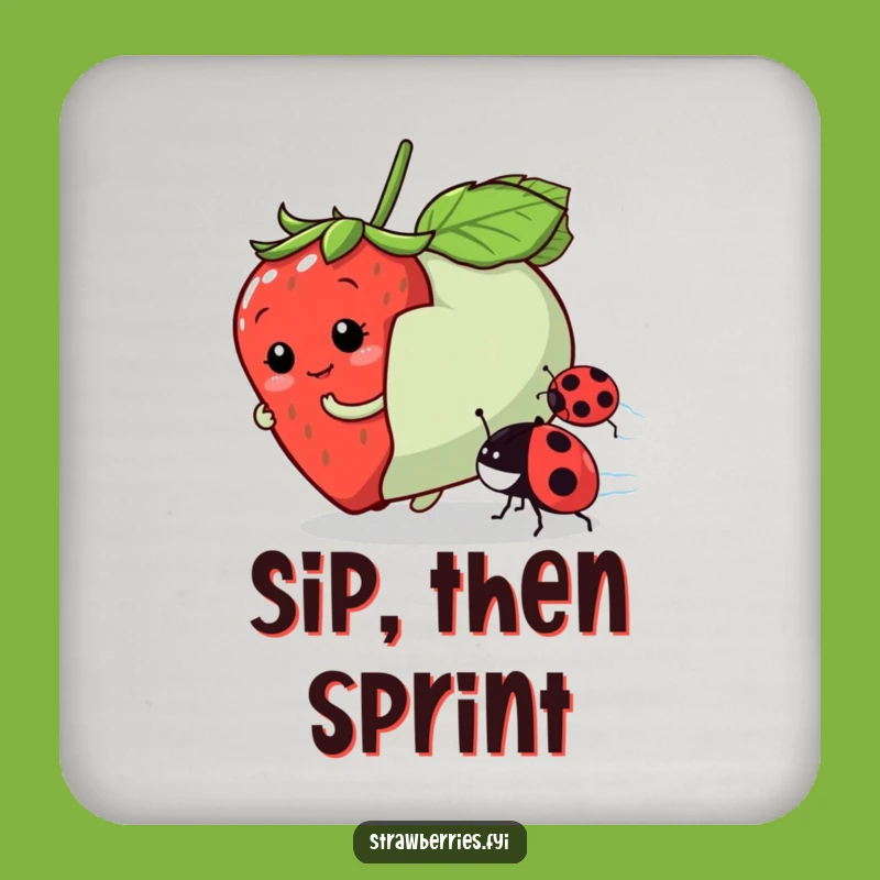 Funny Strawberry Race Coaster: Protect Surfaces with Playful Competition
