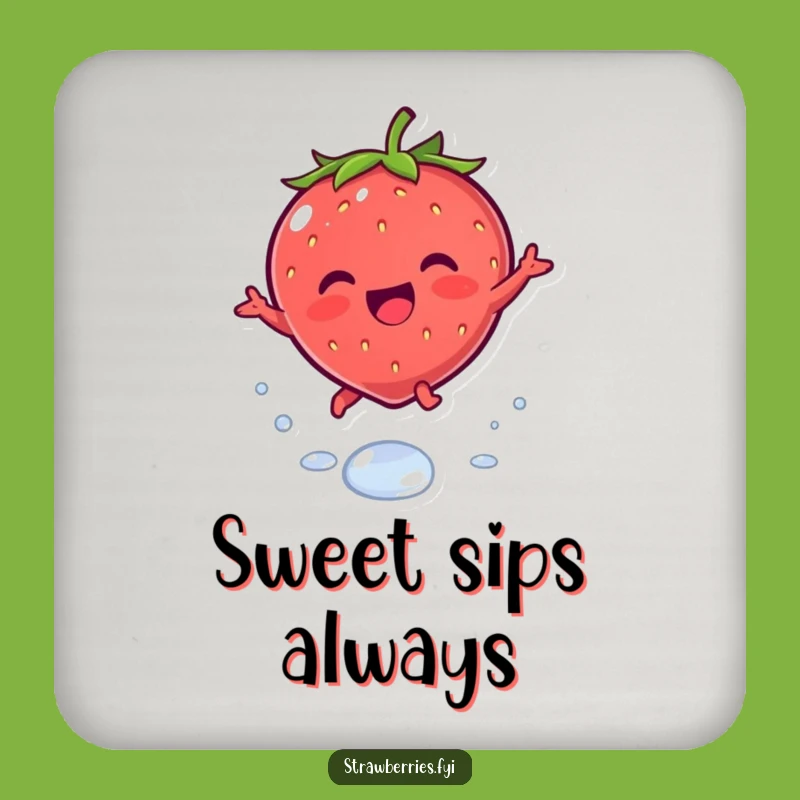 Funny Kawaii Strawberry Leap Coaster - Cute Surface Protection