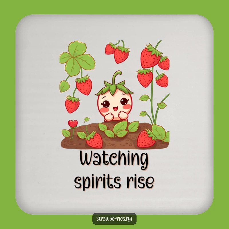 Funny Curious Strawberry Coasters: Protect Tables with Playful Charm