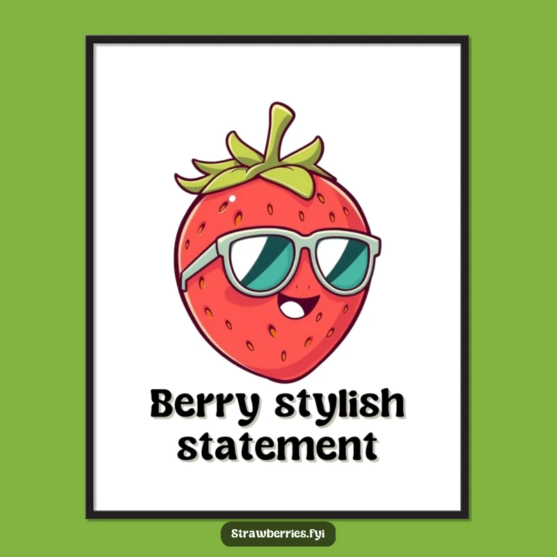 Funny Strawberry Sunglasses Poster: Giggle-Inducing Wall Art!
