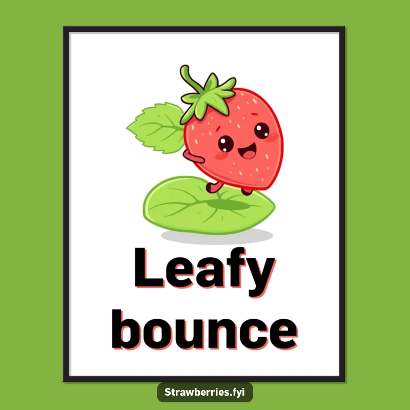 Funny Bouncy Strawberry Poster: Energetic Art for Joyful Spaces