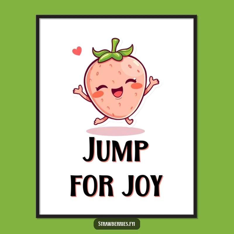 Funny Kawaii Strawberry Hop Poster: Sweet Joyful Art for Your Walls