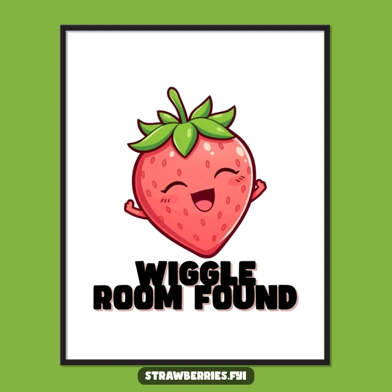 Funny Tickled Strawberry Poster: Wiggling Delight, Hilarious Wall Art Gift