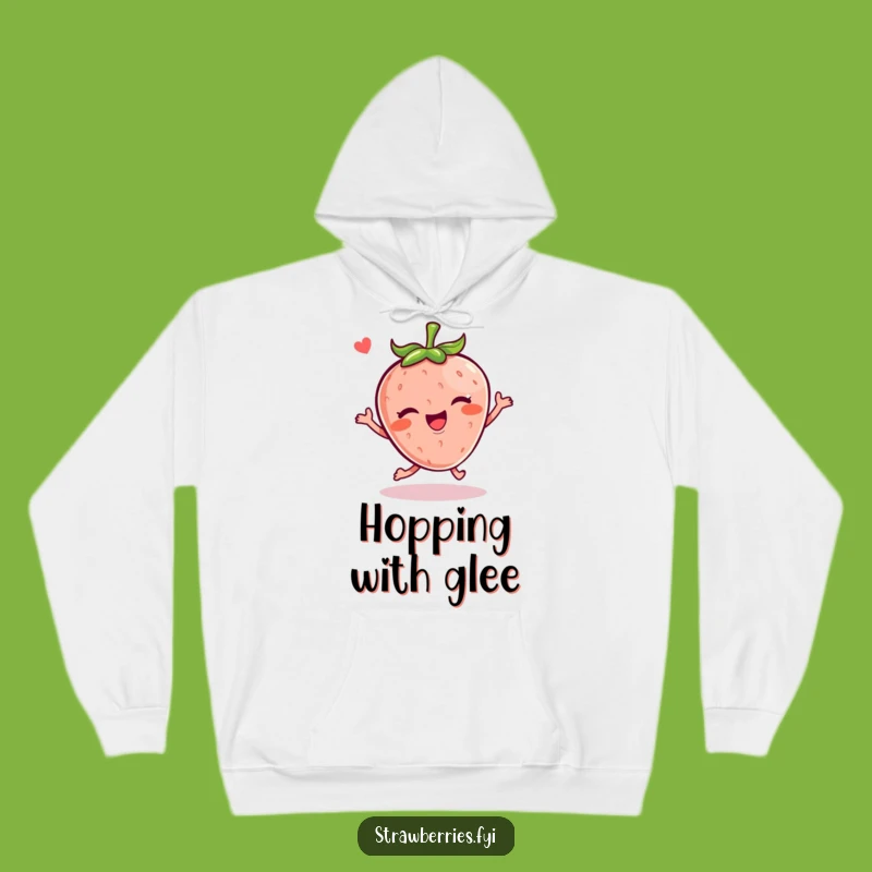 Cozy Funny Kawaii Strawberry Hop Hoodie: Jump into Warmth and Fun