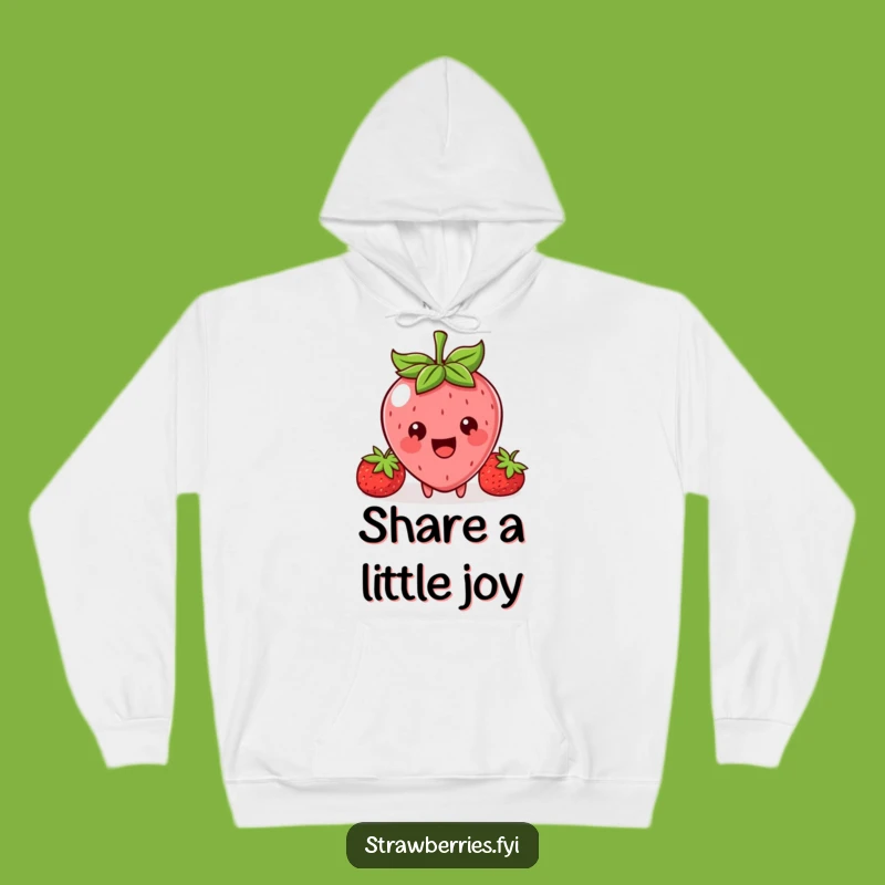 Cozy Funny Kawaii Strawberry Sharing Hoodie: Warm Big Smile Berry Character Gift