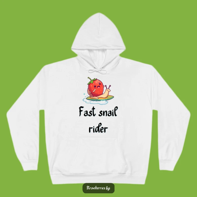 Cozy Funny Strawberry Snail Surf Hoodie - Warm & Humorous Adventure Wear
