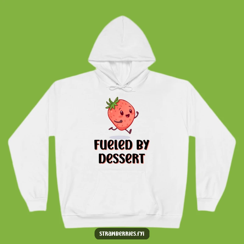 Funny Strawberry Sprint Hoodie: Cozy Up with Hilarious Dessert Dash Art