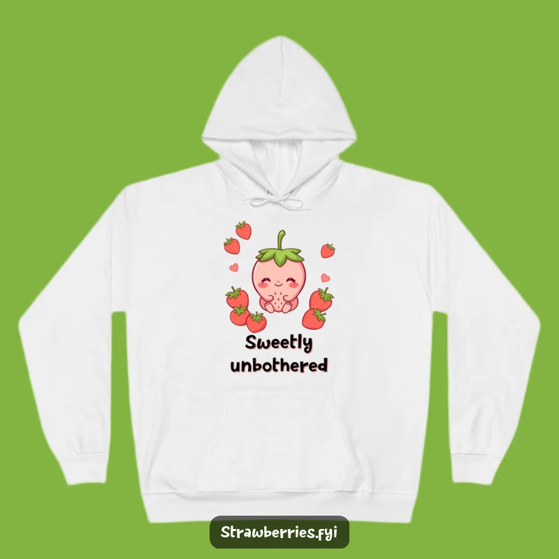 Funny Content Strawberry Smile Hoodie - Cozy & Peaceful Sweatshirt Funny Gift