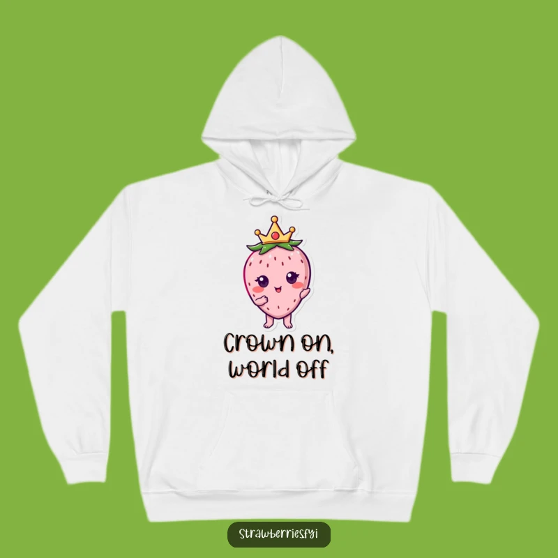 Funny Kawaii Strawberry Crown Hoodie - Cozy Royal Comfort & Hilarious Gift
