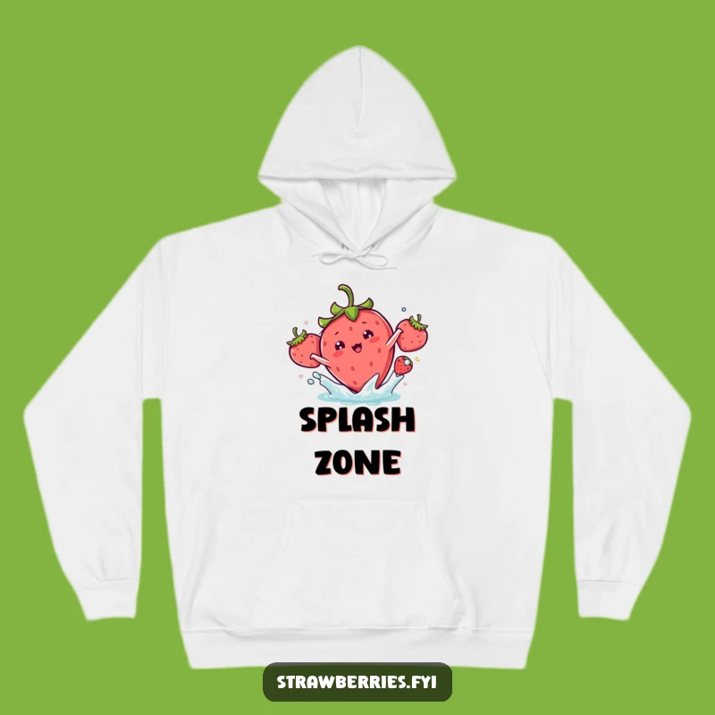 Funny Kawaii Strawberry Splash Hoodie - Cozy Comfort for Playful Souls