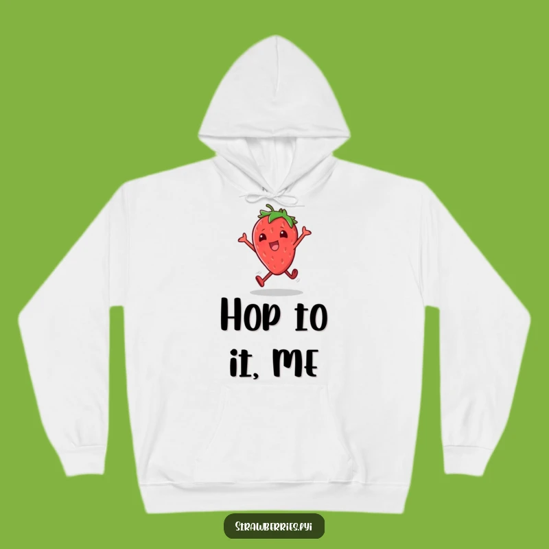 Funny Strawberry Hop Hoodie: Cozy Hilarious Fruit Character Wear