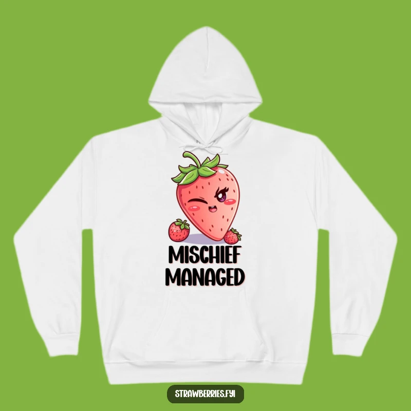 Funny Strawberry Wink Hoodie: Cozy Mischief for Cool Days!