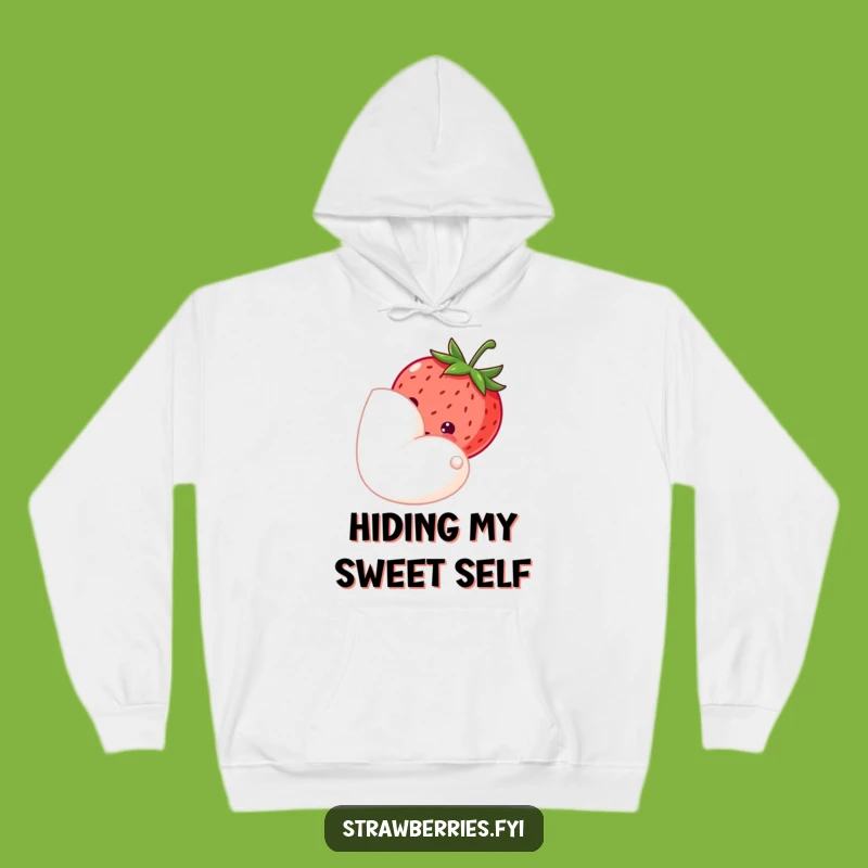 Funny Shy Strawberry Hoodie Cozy Up With Sweetness And Gentle Humor