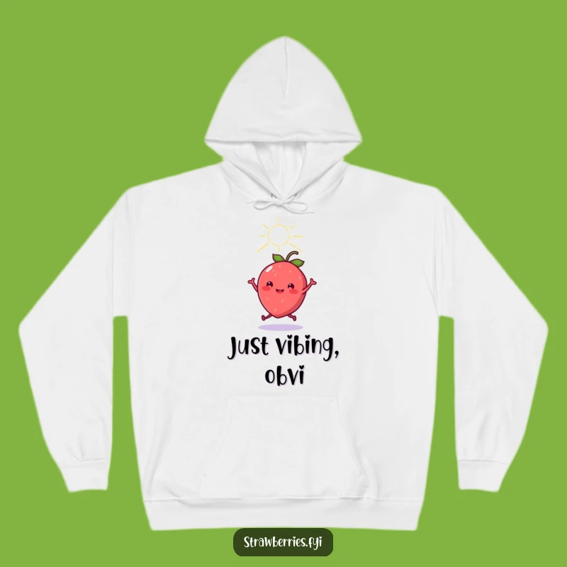 Cozy Funny Kawaii Strawberry Dancing Sunbeam Hoodie - Warm & Cheerful Gift
