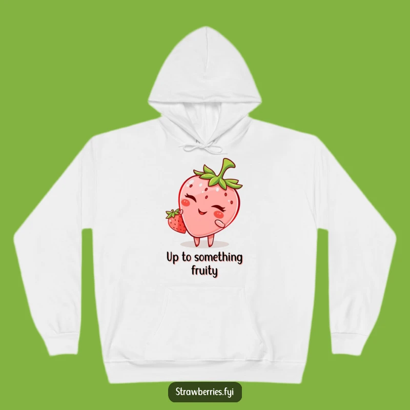 Funny Winking Strawberry Hoodie: Cozy Up with a Mischievous Vibe
