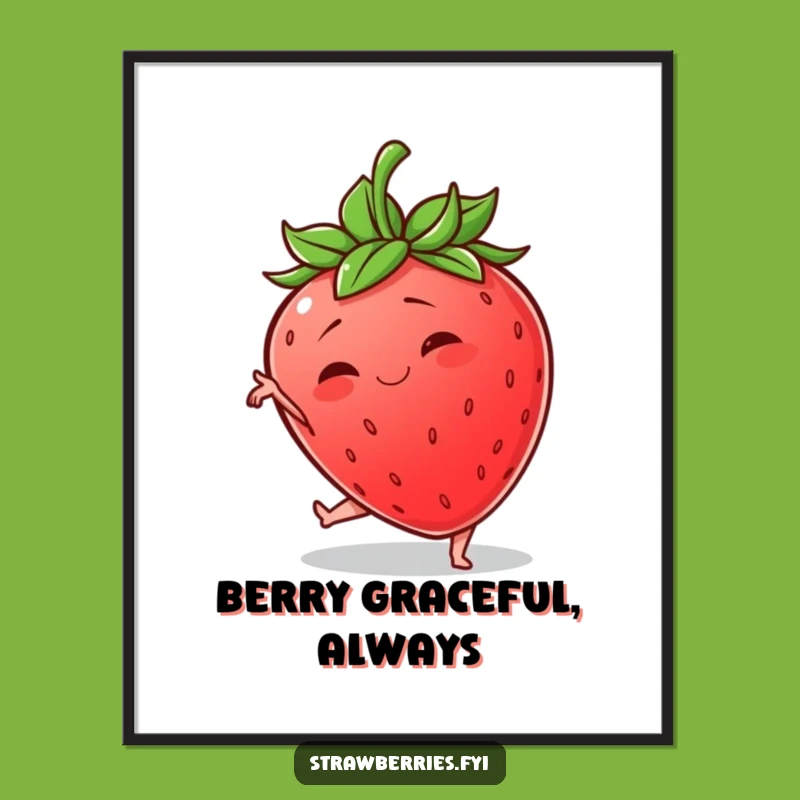 Funny Free Printable Wall Art: Wobbly Strawberry's Graceful Fails, Downloadable Decor