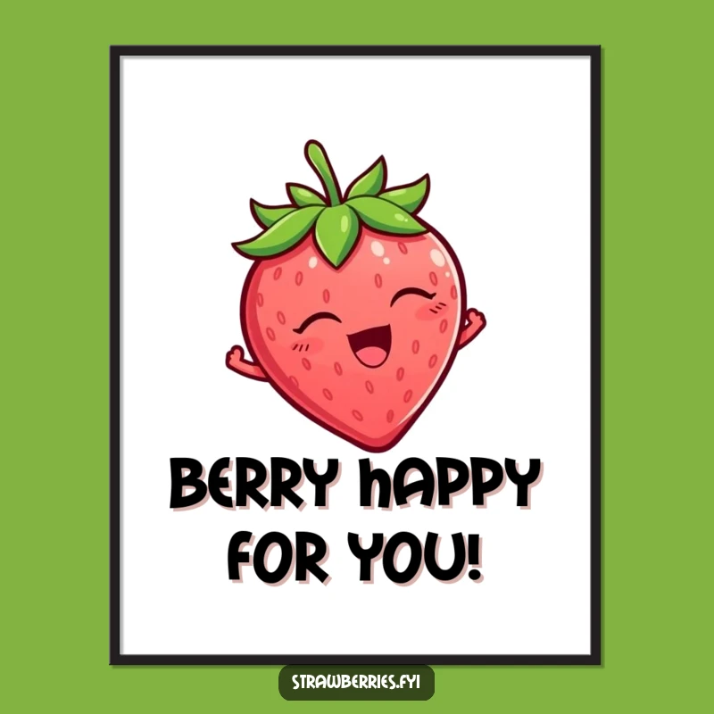 Free Printable Tickled Strawberry Wall Art: Witty Wiggle Downloadable Decor