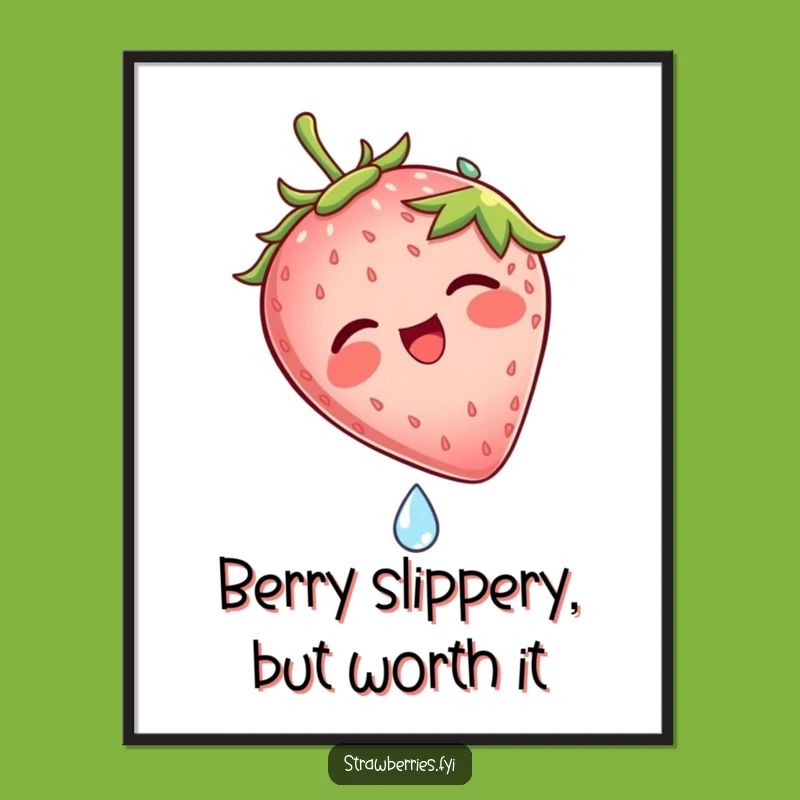 Free Printable Wall Art: Laughing Strawberry Dew Drop Slide Fun