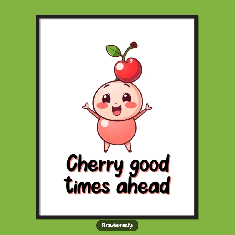 Free Printable Bobble Cherry Art - Whimsical Downloadable Wall Decor for a Happy Vibe