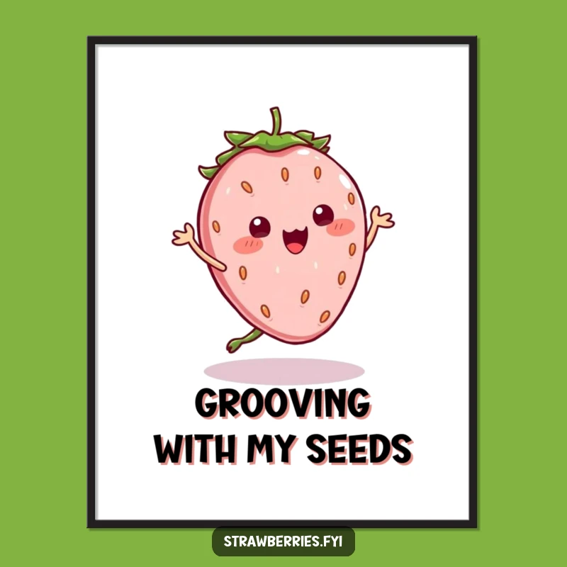 Free Printable Wall Art - Silly Strawberry Dance Funny Downloadable Art