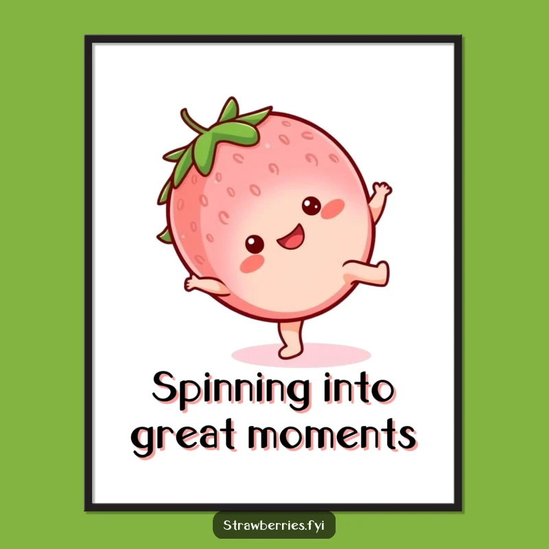 Free Printable Wall Art - Strawberry Cartwheel Funny Downloadable Art