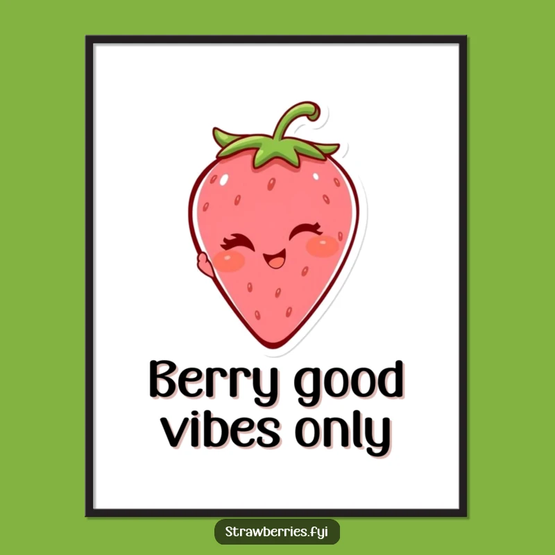Free Printable Wink Strawberry Art - Funny Downloadable Wall Decor for a Playful Vibe