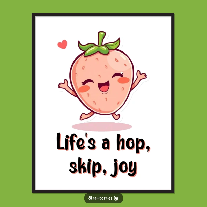 Funny Free Printable Kawaii Strawberry Art - Joyful Hop Downloadable Decor!