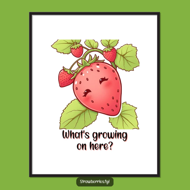 Funny Free Printable Wall Art: Curious Strawberry Decor - Whimsical Downloadable Gift