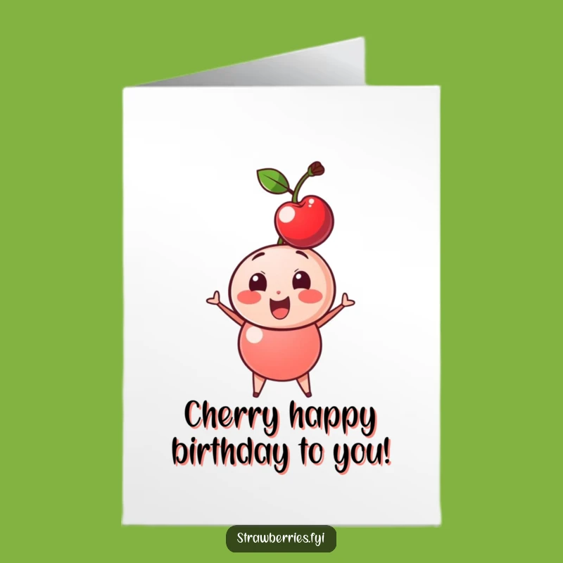 Free Printable Bobble Cherry Birthday Card - Cheerful & Funny Downloadable Gift