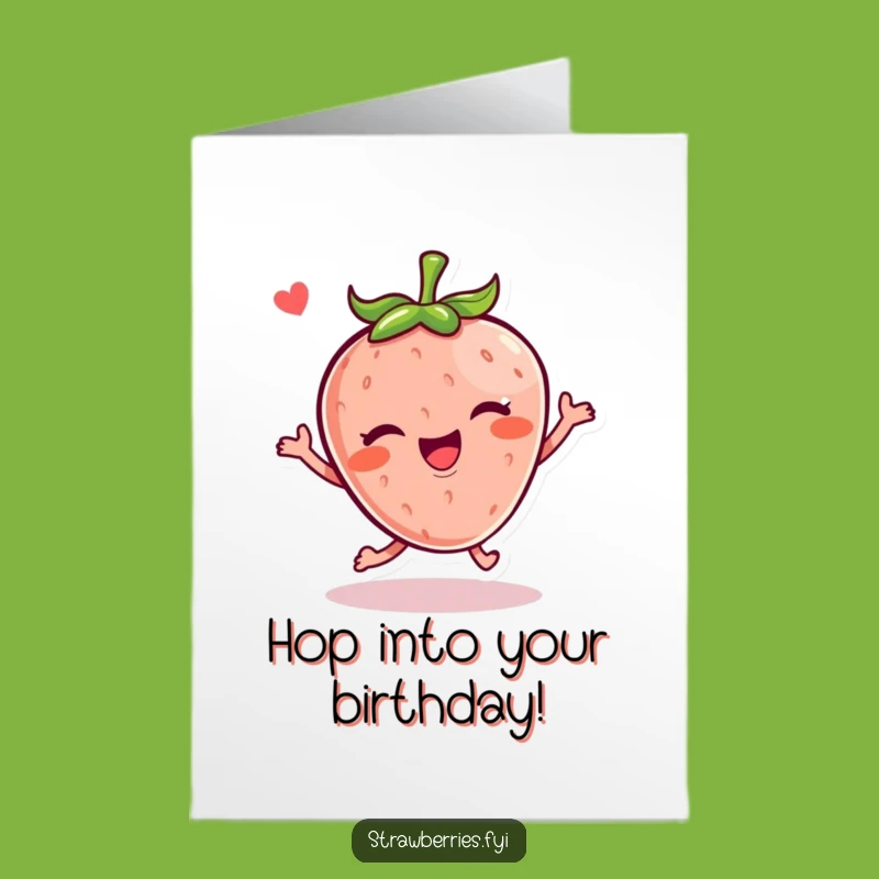 Free Printable Kawaii Strawberry Birthday Card - Hopping with Joy, Downloadable Fun!