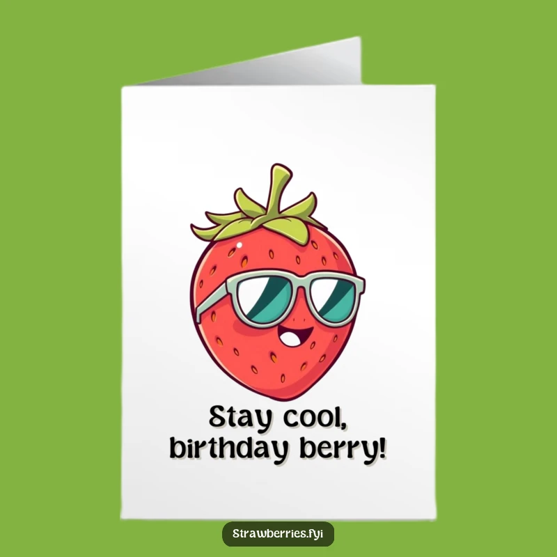 Free Printable Birthday Card: Funny Giggling Strawberry Glasses - Instant Download Gift