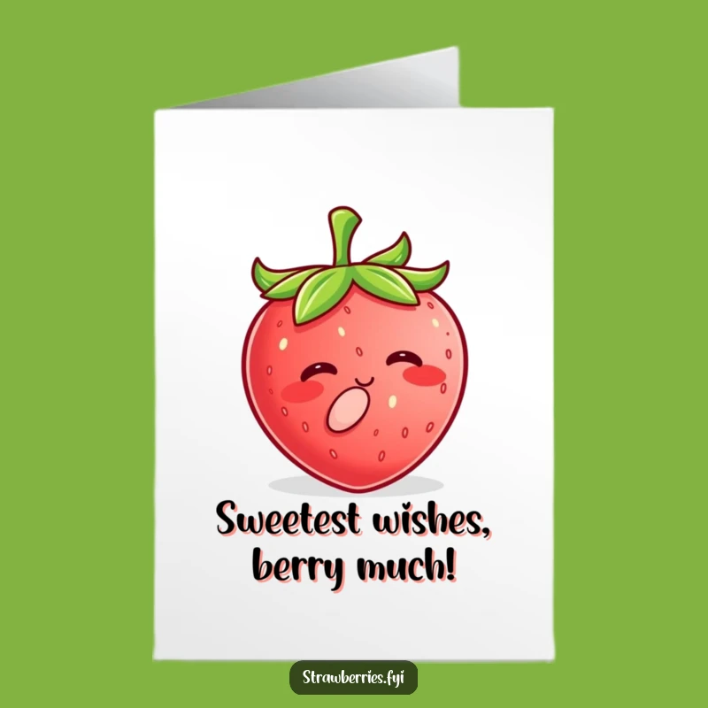 Free Printable Kawaii Strawberry Kiss Birthday Card - Cute & Funny Downloadable Gift