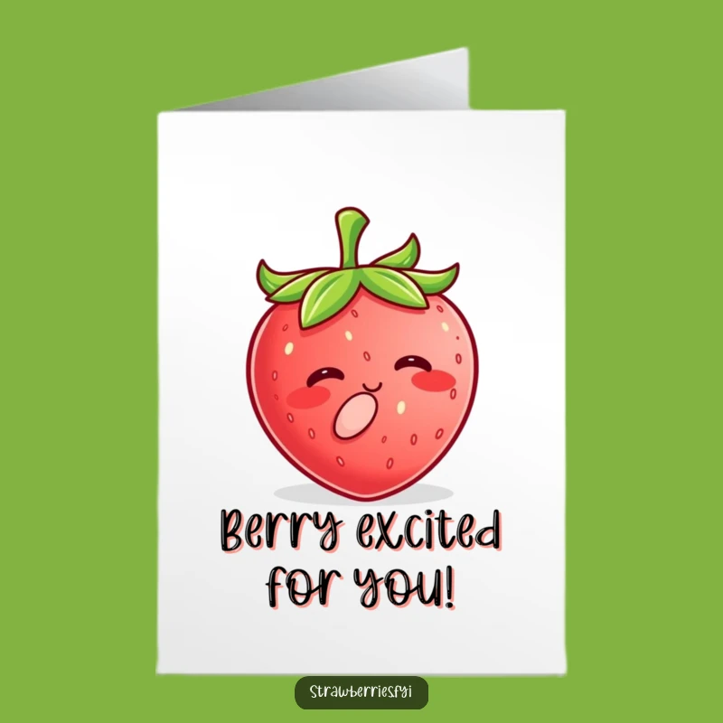 Free Printable Kawaii Strawberry Kiss Congratulations Card - Funny Downloadable Greeting