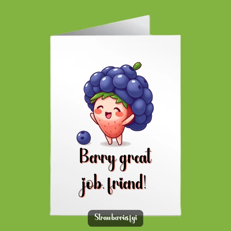 Free Printable Congrats Card: Strawberry Blueberry Hat, Fruity Achievement Humor